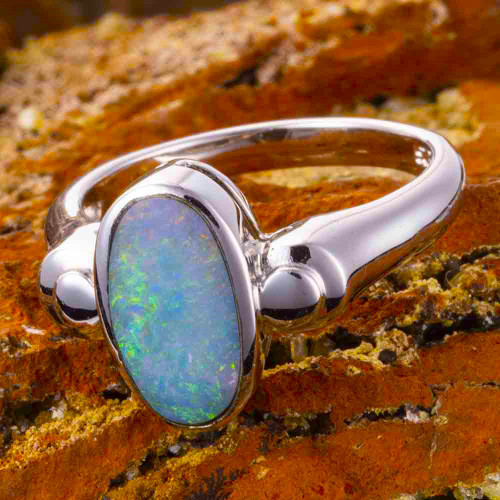 CELESTIAL DAWN STERLING SILVER AUSTRALIAN OPAL RING CELESTIAL DAWN STERLING SILVER AUSTRALIAN OPAL RING
